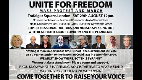 Live From Trafalgar Square, London: Unite For Freedom Mass Protest & March