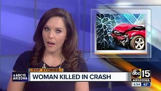 Woman killed in single car crash in Phoenix, man also hurt