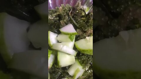 Yummy Seaweeds w/ Cucumber, Crispy Chicken Skin! #food #short #shorts #foodie #cooking #mukbang