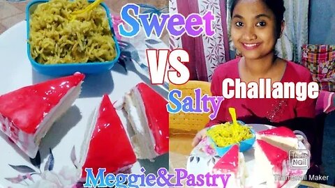 Meggie & Pastry challange।।Eating challange।।Food challange।।With my hubby।।Sweet VS Salty।।