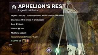 Destiny 2, Legend Lost Sector, Aphelion's Rest on the Dreaming City 11-22-21