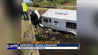 2 injured in rollover crash involving armored truck on the Florida Turnpike