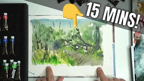 Paint a SIMPLE Nature Landscape In Watercolor!
