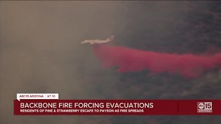 Backbone fire forcing evacuations near Pine and Strawberry