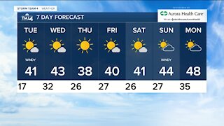 Warm front returns Tuesday with lows in the 40s