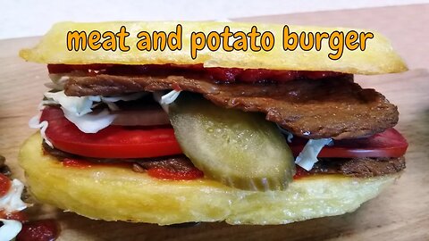how to make a Potato burger sandwich with meat