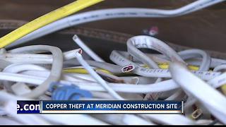 Risk of copper wire thefts in areas of construction