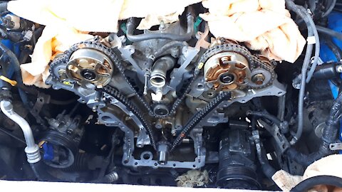 PART1: TOYOTA 1GR-FE 4.0L Timing chain, water pump replacement tacoma 4runner FJ cruiser code P0016!