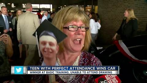Teen at Air Force basic training wins free car for perfect attendance throughout school