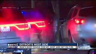 Man dead after found shot and set on fire in Detroit
