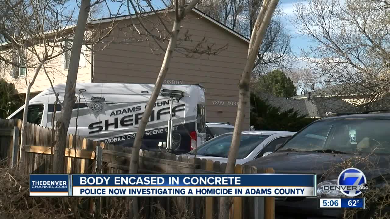 Man's body found encased in concrete inside Adams County apartment