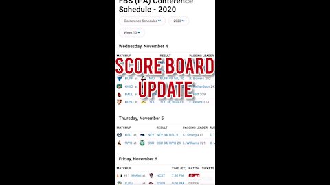 End of first games college football update