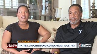 Father and daughter celebrate being cancer free together