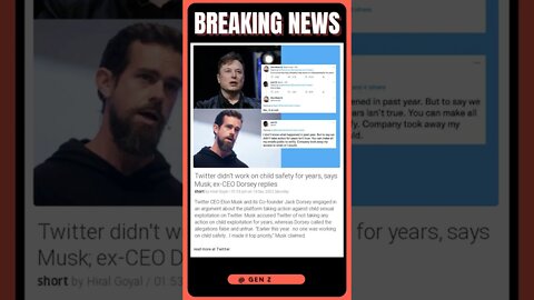 Latest News | Elon Musk & Jack Dorsey Get Into Heated Debate Over Child Safety on Twitter | #shorts