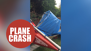 Small plane crashes in granddad's garden