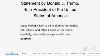 Fact or Fiction: Former President Trump sent Father's Day tweet to 'losers of the world'?