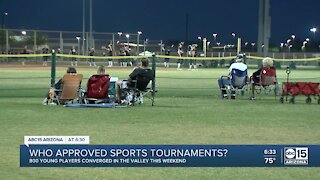 Who approved sports tournaments in Arizona this weekend?