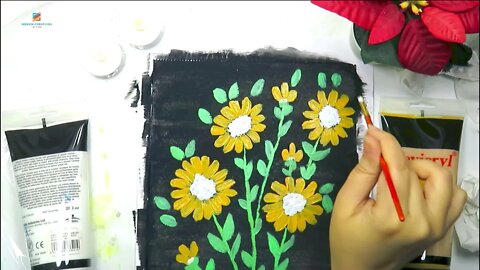How to Paint Flowers || Easy Arcylic Painting for beginners || Painting Tutorials | Mehsim Creations