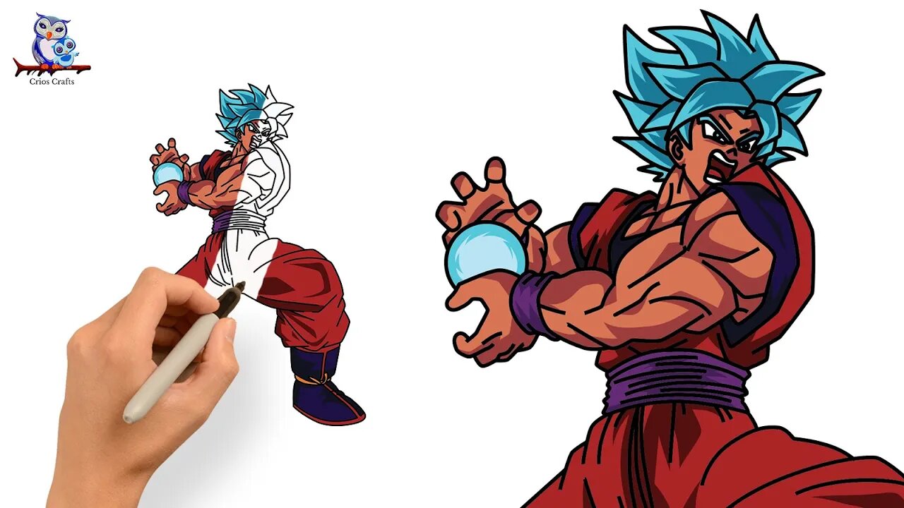 My drawing of Goku Blue! : r/dbz