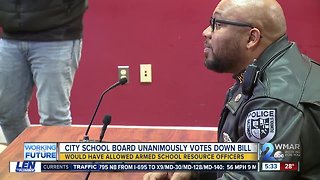 Balt. City School Board votes down bill to arm school police