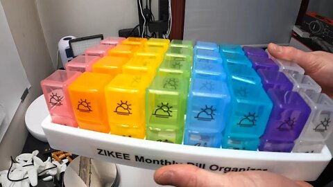 ZIKEE 30 Day Pill Organizer Monthly, Portable One Month Pill Box Cases with 32 Twice a Day AM PM