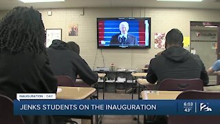 Jenks High School students react to the inauguration