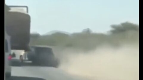 Driver Goes Off Road To Overtake Large Vehicle. Fails Majestically!