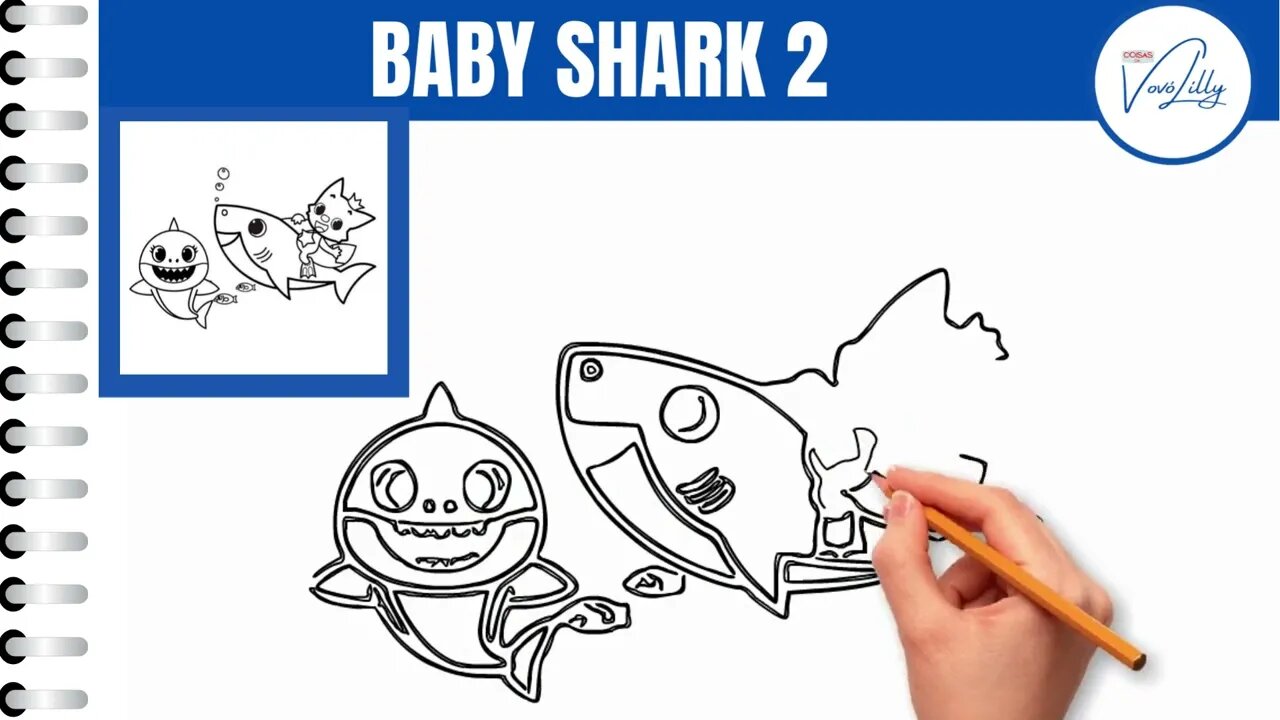 How To Draw Baby Shark - Super Simple
