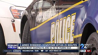 12-year-old among group of juveniles who committed multiple armed robberies downtown