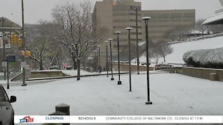 Baltimore City hit with rain, snow mixture