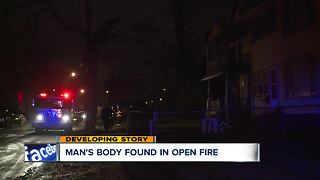 Dead body found burning in open fire in Cleveland yard