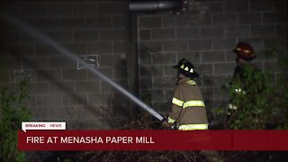 Crews battle fire at old Menasha paper mill