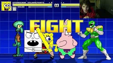 SpongeBob SquarePants Characters (SpongeBob, Squidward, And DoodleBob) VS Green Ranger In A Battle