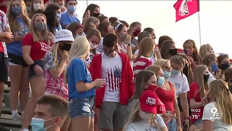 Indiana HS football game starts with little social distancing, mask wearing