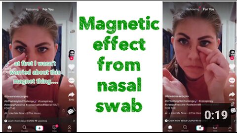 Magnetic effect from nasal swab