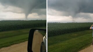 Terrifying footage of a damaging tornado in Esmond, Illinois