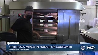 Free pizza meals in honor of customer