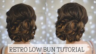 RETRO LOW BUN TUTORIAL// VINTAGE HAIR STYLE//RETRO BRIDE//VINTAGE BRIDE//BRIDAL HAIR STYLIST