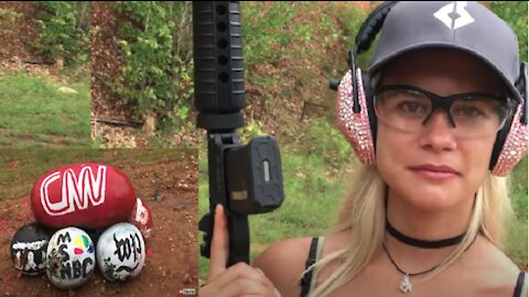 American Girl Fed Up w/ Fake News Outlets, Uses AR15 to Targets Who She Believes is Responsible!!!!!