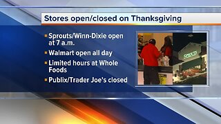 Which grocery stores are open, closed on Thanksgiving?