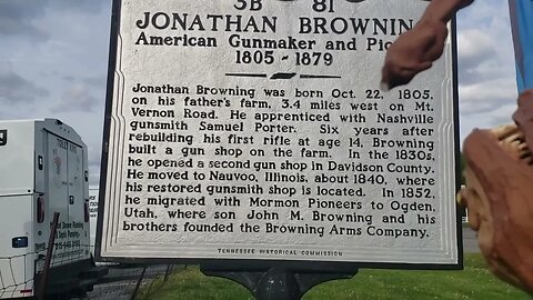 Carlos The FEESH TN Historical Marker sign #35 3B81 Jonathan Browning, American Gunmaker and Pioneer
