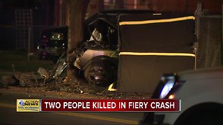 Two killed in fiery crash on west side of Detroit