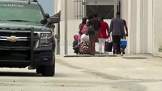 Families arrive at shelters ahead of Hurricane Dorian