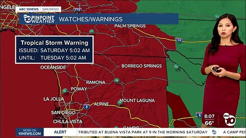 San Diego County's Saturday Forecast Aug. 19, 2023: Tracking Hurricane Hilary's path