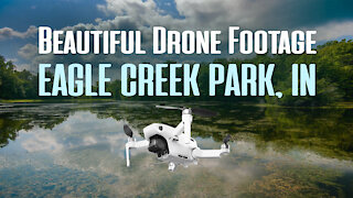 Drone Flight Over The Beautiful "Eagle Creek Park"