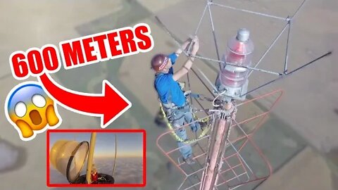 Guy Climbes 600m High To Change 1 Light Globe 😱