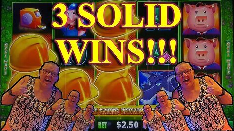 Slot Machine Play - Huff N' More Puff, Lock-it-Link - 3 SOLID WINS!!!