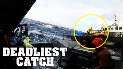 Crewman Almost Thrown Overboard Into Rough Alaskan Waters Deadliest Catch