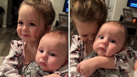 Big Sister Wants To Hold Her Baby Brother For Thousands Of Hours