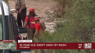 16-year-old swept away by wash in Cottonwood